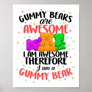 Affiche Ours Gummy Danser Animal Bonbons Pour Jeune Adulte
