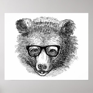 Affiche Ours Hipster