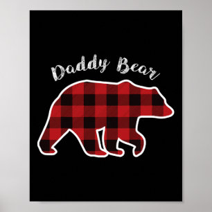 Affiche Ours Hommes Rouge Plaqué Pajama de Noël Famille Pa