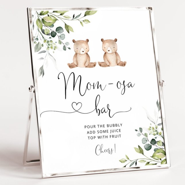 Affiche Ours jumeaux eucalyptus bar Mom-osa (Créateur téléchargé)