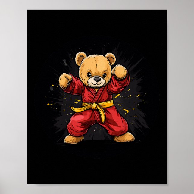 Affiche Ours Karaté Avec Puissance Et Précision Pour Les E (Devant)