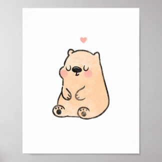 Affiche Ours mignon art de nurserie