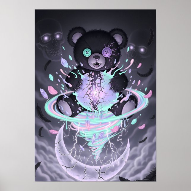 Affiche Ours Mystique Goth Pastel (Devant)
