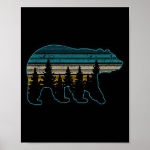 Affiche Ours Nature Grizzly Brun Ours Noir Randonnée Chass