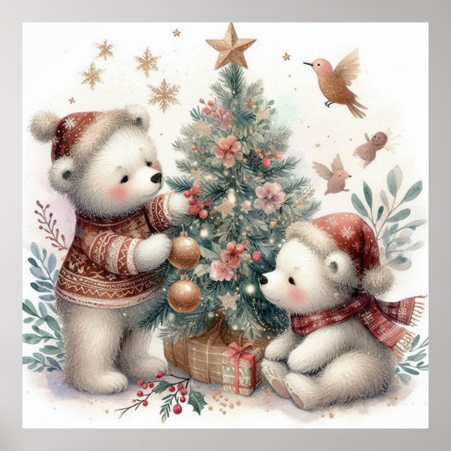 Affiche Ours Noël 1 (Devant)