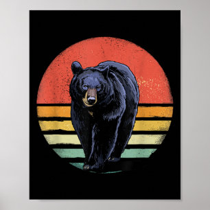 Affiche Ours noir Vintage