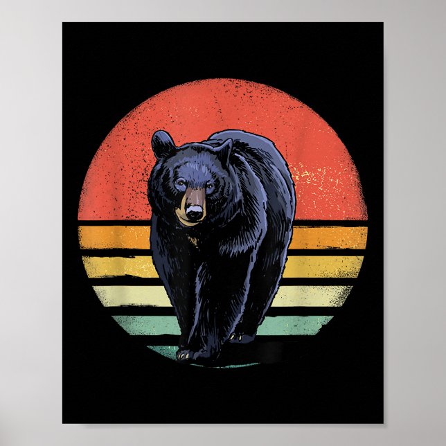 Affiche Ours noir Vintage (Devant)