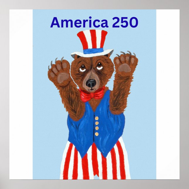 Affiche Ours Oncle Sam America 250 (Devant)