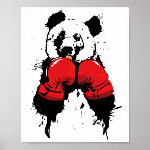 Affiche Ours panda boxeur Pop Art