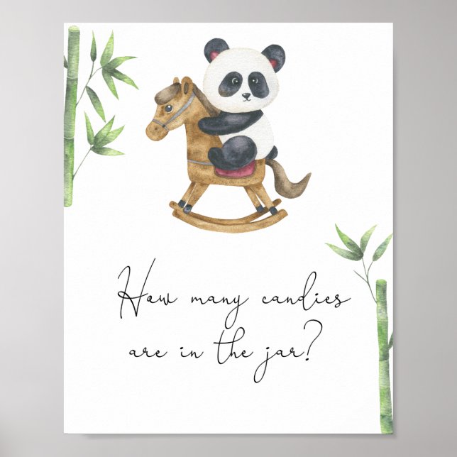 Affiche Ours panda - devine combien de bonbons (Devant)