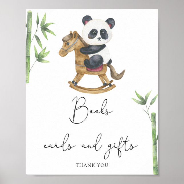 Affiche Ours Panda livres cartes et cadeaux  (Devant)