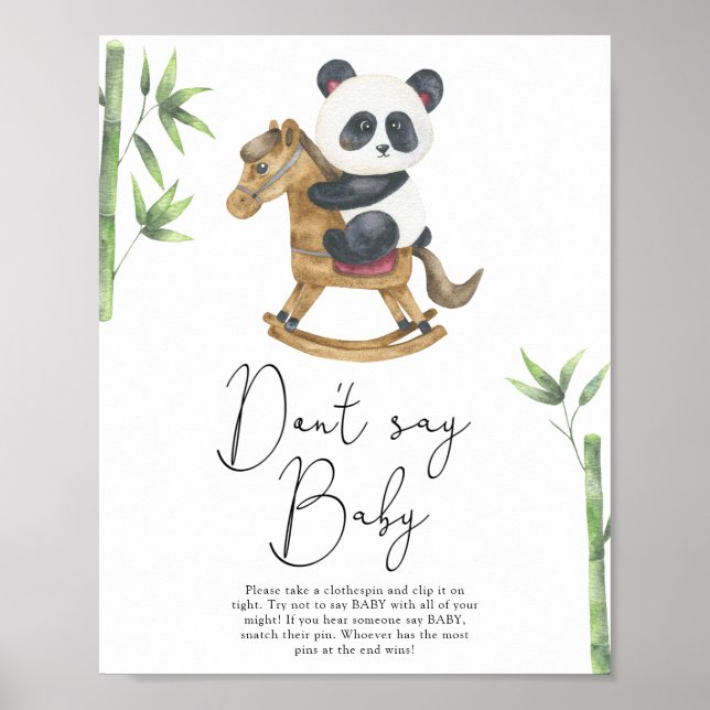 Affiche Ours Panda Ne dis pas bébé (Devant)