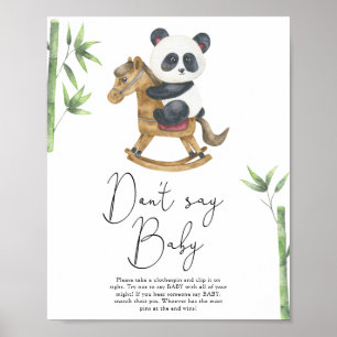 Affiche Ours Panda Ne dites pas bébé