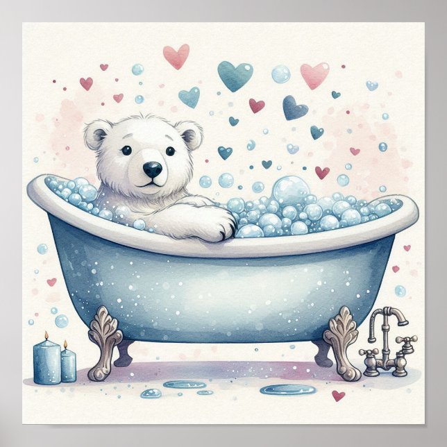 Affiche Ours polaire bain moussant (Devant)