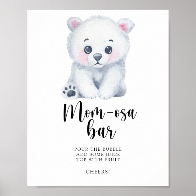 Affiche Ours polaire - Bar Mom-osa (Devant)