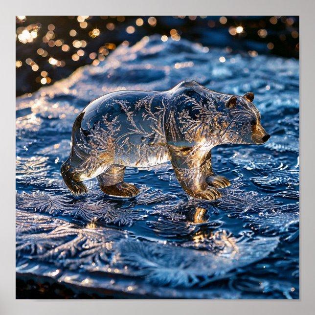 Affiche Ours polaire congelé (Devant)