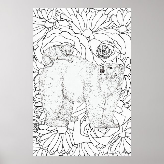 Affiche Ours polaire courageux (Devant)