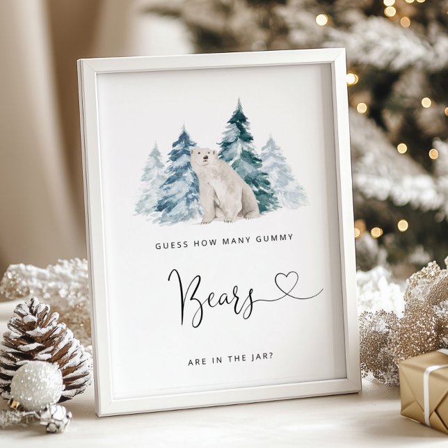 Affiche Ours polaire Devinez combien d'ours (Créateur téléchargé)