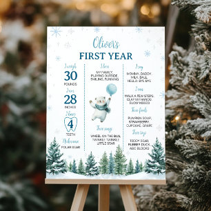 Affiche Ours polaire d'hiver 1er anniversaire Jalon