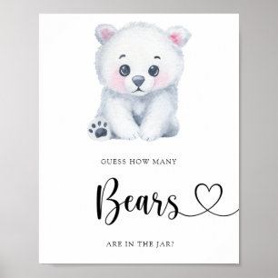 Affiche Ours polaire d'hiver - devinez combien d'ours
