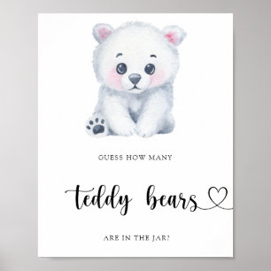 Affiche Ours polaire d'hiver - devinez combien d'ours en p