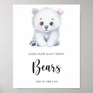 Affiche Ours polaire d'hiver - devinez combien d'ours en p