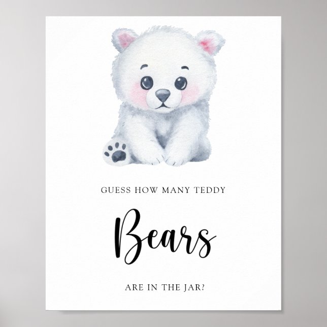 Affiche Ours polaire d'hiver - devinez combien d'ours en p (Devant)