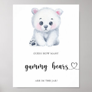 Affiche Ours polaire d'hiver - devinez combien il y a d'ou