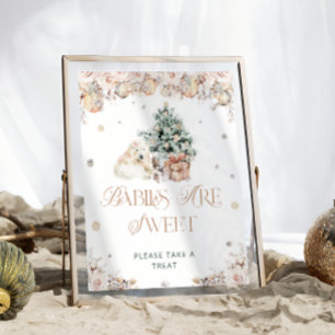 Affiche Ours polaire d'hiver Les bébés sont doux Prenez un