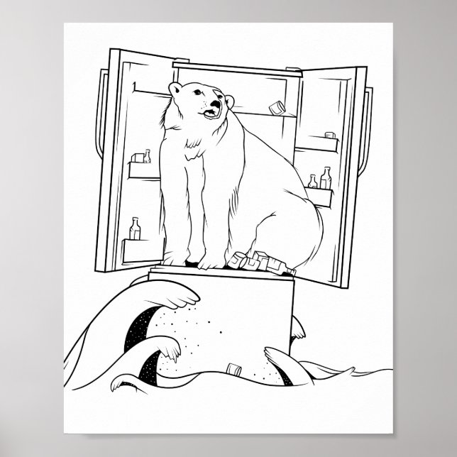 Affiche Ours polaire du changement climatique (Devant)