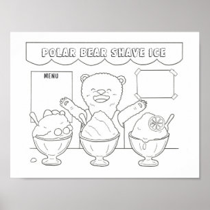 Affiche Ours Polaire Glace Râpée Coloriage Téléchargeable
