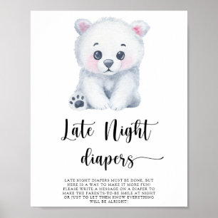 Affiche Ours polaire - Jeu de couches tardives la nuit Af