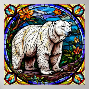Affiche Ours polaire majestueux debout sur la glace arctiq