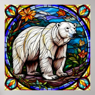 Affiche Ours polaire majestueux debout sur la glace arctiq
