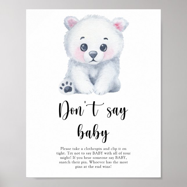 Affiche Ours Polaire - Ne dites pas bébé (Devant)