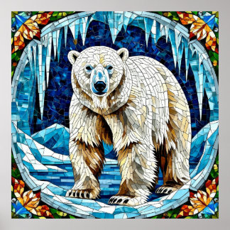 Affiche Ours Polaire Puissant Dans Un Paysage Arctique Gel