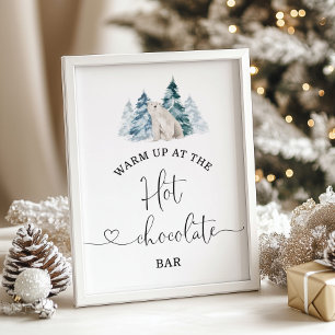 Affiche Ours polaire Se réchauffer à la barre de chocolat 