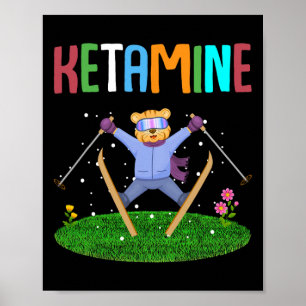 Affiche Ours qui saute au ski à la kétamine