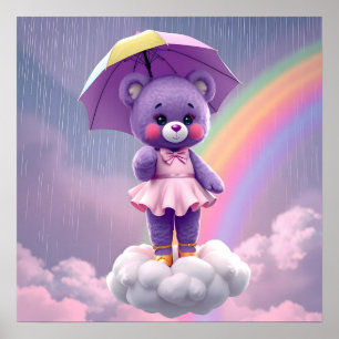 Affiche Ours rare ~ Violet