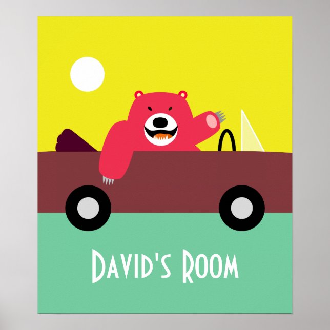 Affiche Ours rouge dans l'affiche convertible (Devant)