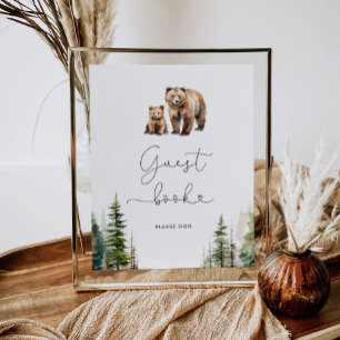 Affiche Ours sauvage de la forêt s'il vous plaît signer le