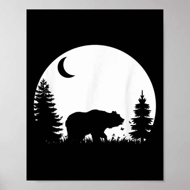 Affiche Ours Silhouette Wilderness Protection De l'environ (Devant)