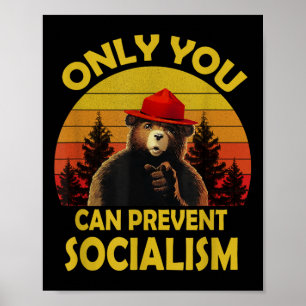 Affiche Ours vintage drôle Seul vous pouvez empêcher le so