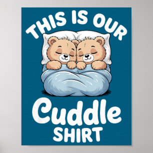 Affiche Ourson Mignon Couple Assorti C'est Notre Câlin