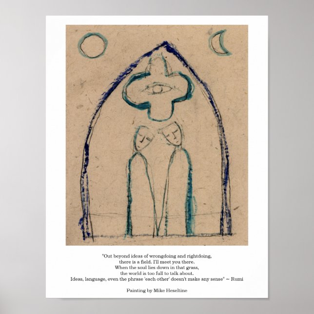 Affiche Out Beyond idées poème de Rumi (Devant)