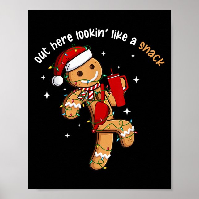 Affiche Out Here Looking Like A Snack Funny Xmas Light Gin (Devant)