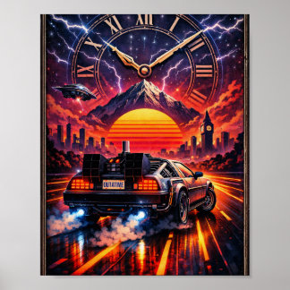 Affiche Out of Time – Retro Futuristic Sci-Fi Wall Art