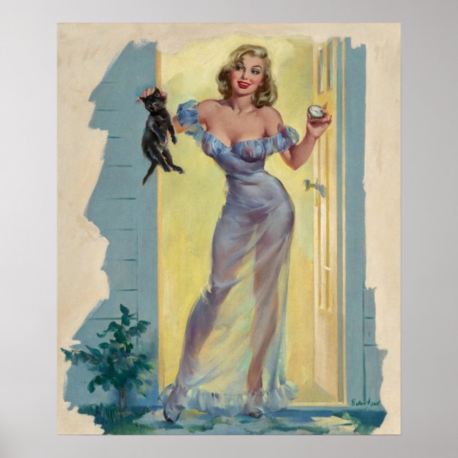 Affiche Out You Go Me and Cat Pinup (Devant)