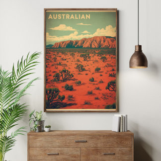 Affiche Outback Odyssey – Voyage rétro dans le désert aust