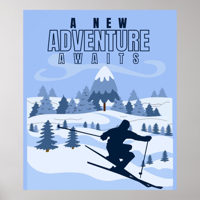 Affiche Outdoor Adventure snowboard hiver (Devant)